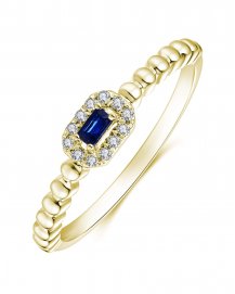 BAGUETTE COLORED STONE DIAMOND RING (TR3447)